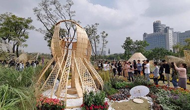 25个竹构花园在成都桂溪生态公园面向公众开放展览
