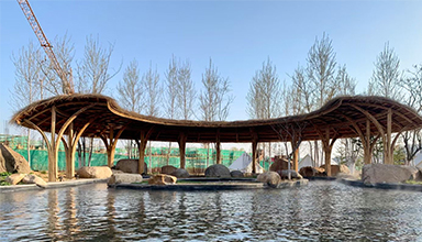 山东威海市：天福高尔夫 竹廊 竹建筑